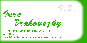 imre drahovszky business card